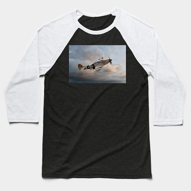 Jumpin' Jacques - P51 Mustang Baseball T-Shirt by SteveHClark